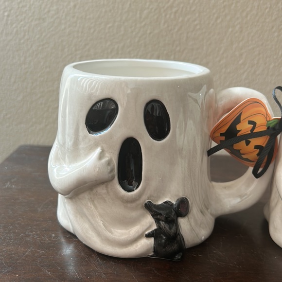 Blue Sky Clayworks Mugs set of 2 New Ghost Halloween themed - Picture 2 of 2